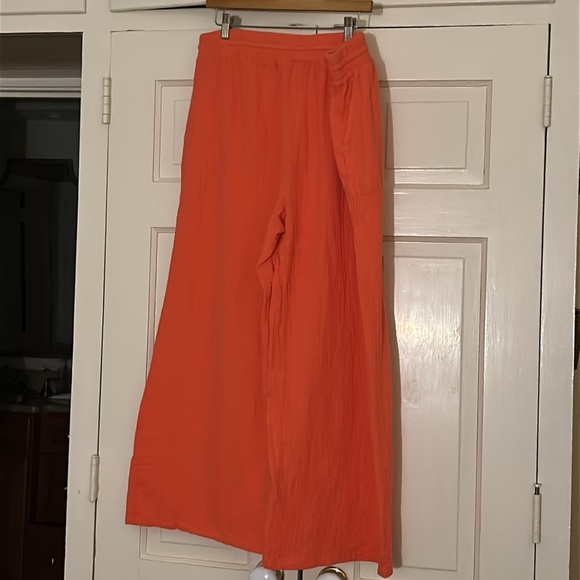 Hot Orange Pants Wide Leg Halloween Holiday Cotton Plus Size XXL Macy’s NEW - Picture 12 of 16